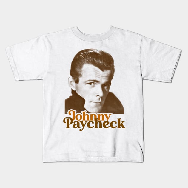 Young Johnny Paycheck ))(( Country Outlaw Tribute Kids T-Shirt by darklordpug